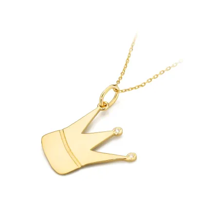 Złota Zawieszka Korona Diamenty pr 585