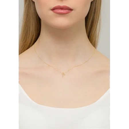 Złota 585 Zawieszka Mała Litera P z Brylantem