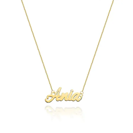 Złoty Naszyjnik 585 Celebrytka Imię Ania Brylant