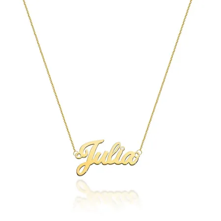 Złoty Naszyjnik 585 Celebrytka Imię Julia Brylant
