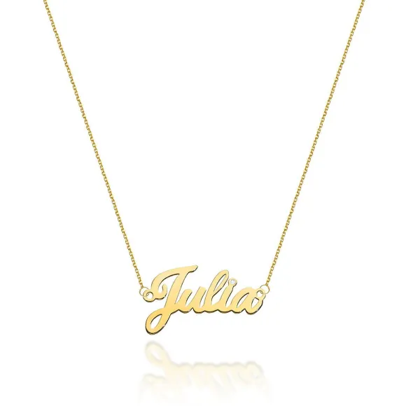Złoty Naszyjnik 585 Celebrytka Imię Julia Brylant