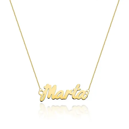 Złoty Naszyjnik 585 Celebrytka Imię Marta Brylant