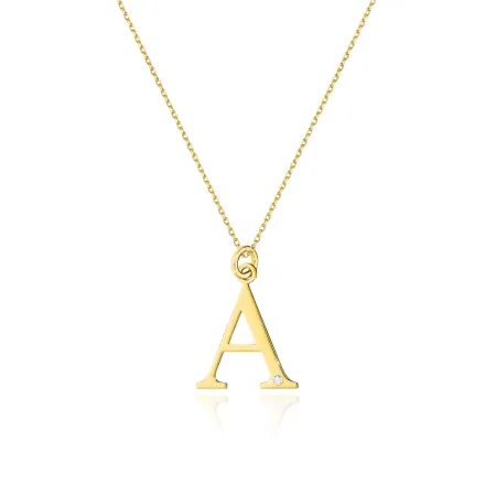 Złoty Łańcuszek z Literką A Brylant pr 585