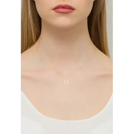 Złoty Łańcuszek z Literką D Brylant pr 585