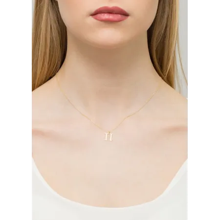 Złoty Łańcuszek z Literką H Brylant pr 585