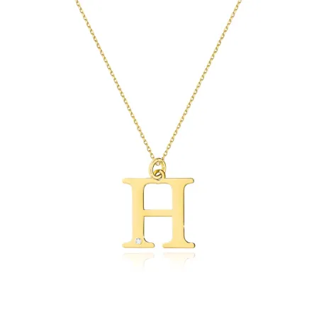 Złoty Łańcuszek z Dużą Literką H Brylant Próba 585