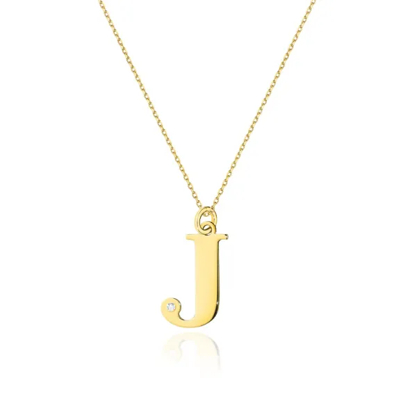 Złoty Łańcuszek z Dużą Literką J Brylant pr 585