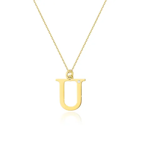 Złoty Łańcuszek z Dużą Literką U Brylant pr 585