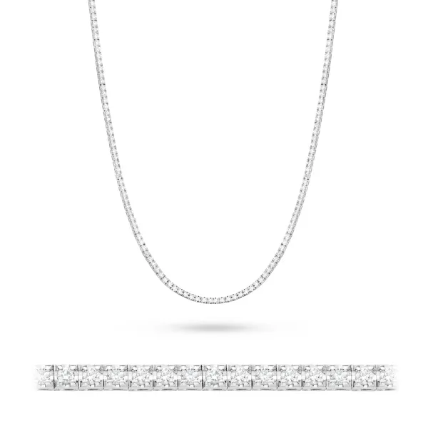 Naszyjnik 585 Brylanty Białe Złoto 3,38ct