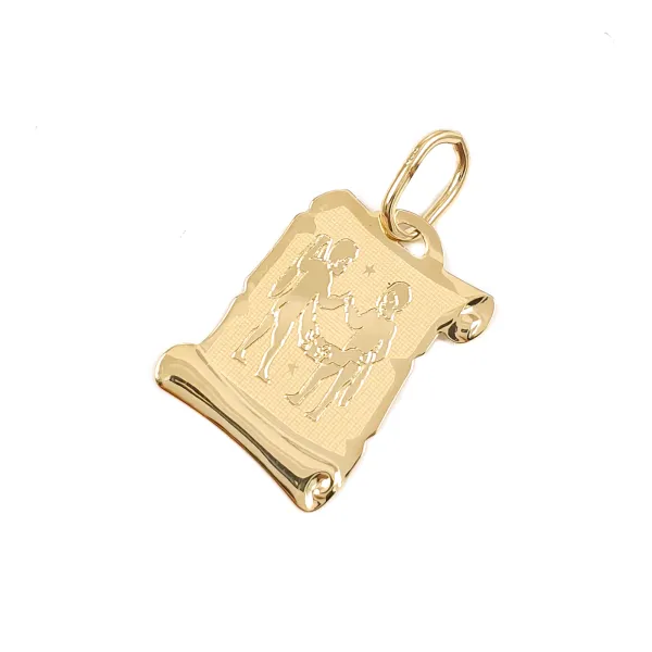 ZŁOTA 585 ZAWIESZKA ZNAK ZODIAKU BLIŹNIĘTA