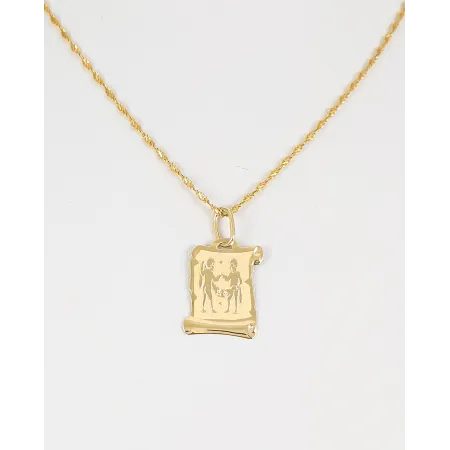 ZŁOTA ZAWIESZKA ZNAK ZODIAKU BLIŹNIĘTA PAPIRUS