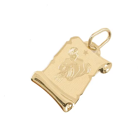 ZŁOTA ZAWIESZKA ZNAK ZODIAKU WODNIK NA PAPIRUSIE