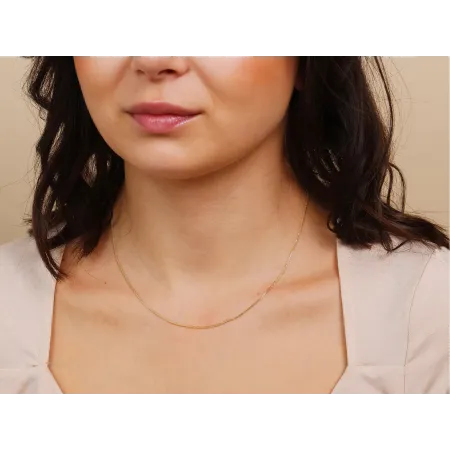 ZŁOTY ŁAŃCUSZEK  LISI OGON 50cm PEŁNE ZŁOTO