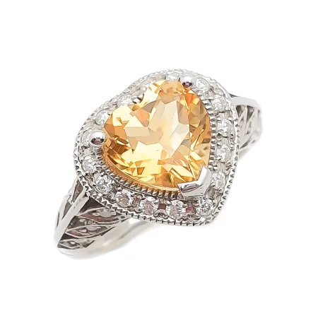 SREBRNY PIERŚCIONEK NATURALNY CYTRYN