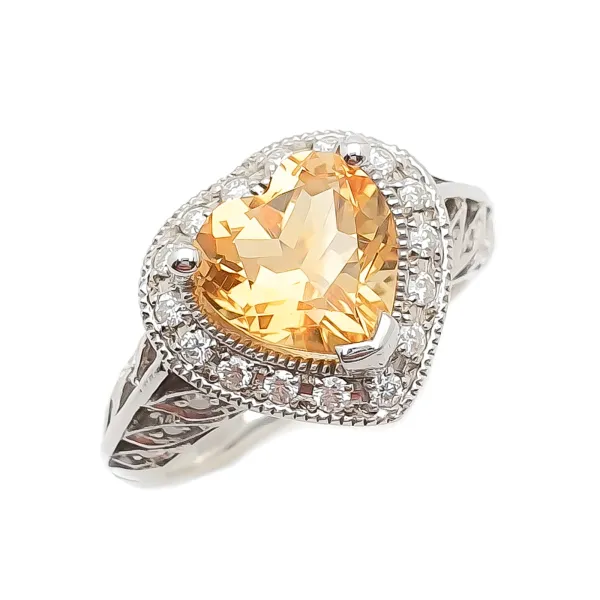 SREBRNY PIERŚCIONEK NATURALNY CYTRYN