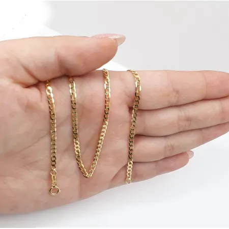 ZŁOTY 585 ŁAŃCUSZEK PANCERKA PEŁNA 60 cm 