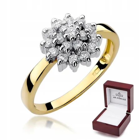 Złoty Pierścionek z Brylantami 0,40ct w Próbie 585
