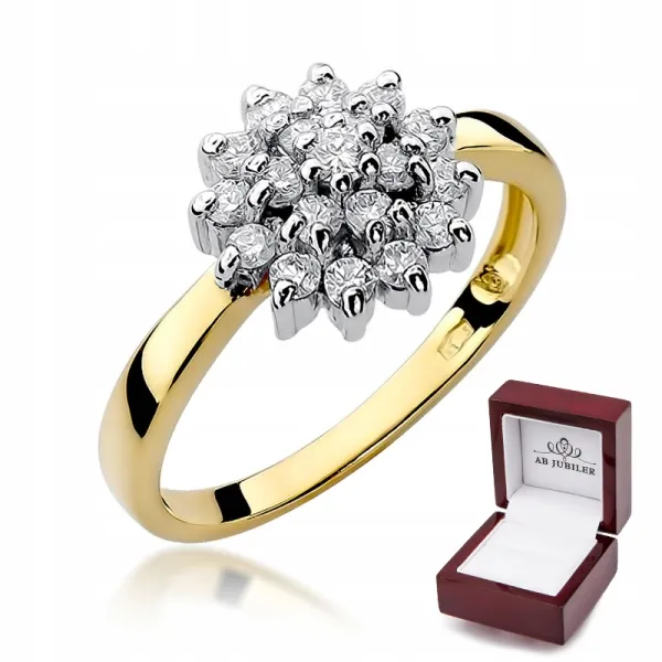 Złoty Pierścionek z Brylantami 0,40ct w Próbie 585