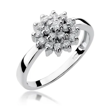 Złoty 585 Pierścionek Brylanty Różowe Złoto 