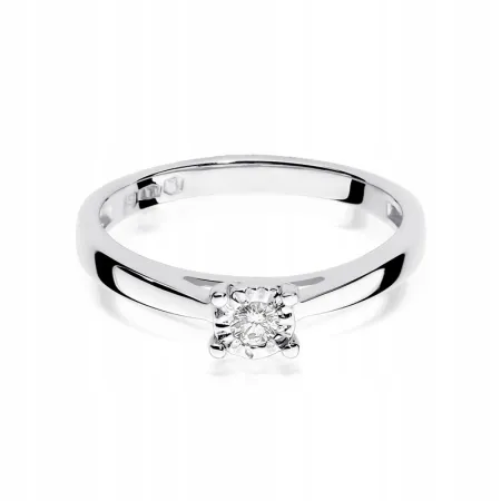 Złoty 14K Pierścionek Zaręczynowy z Brylantem 