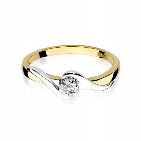 Elegancki 585 Pierścionek Białe Złoto z Brylantami