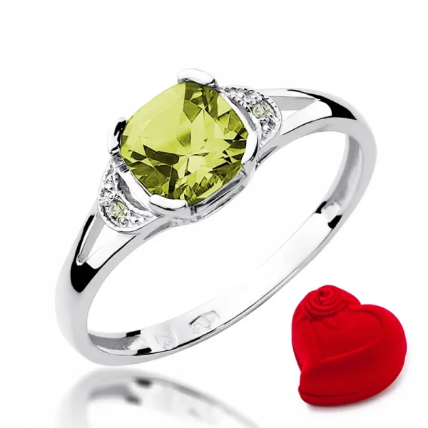 Pierścionek 14K Oliwin Brylanty Białe Złoto Grawer