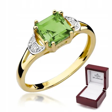 Pierścionek Złoty Oliwin Brylanty Próba 585 Grawer