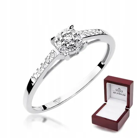 Złoty Zaręczynowy 585 Pierścionek Brylanty Grawer