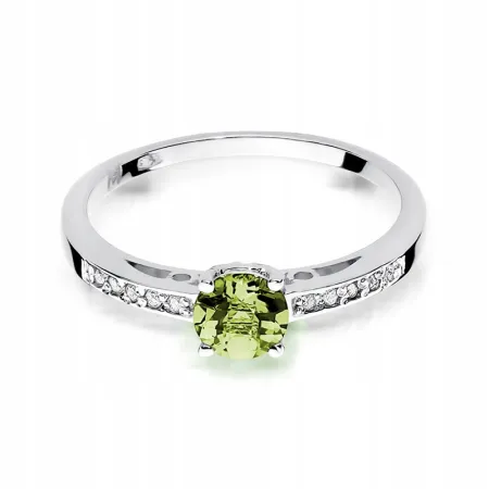 Złoty 14K Pierścionek Oliwin Brylanty na Prezent 