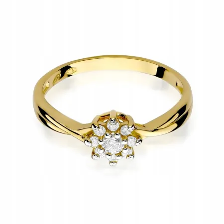 Złoty 14K Pierścionek Brylanty Idealny na Prezent