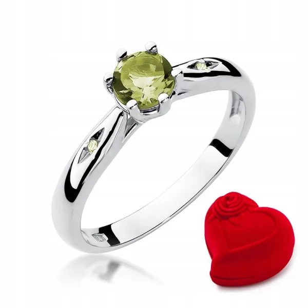 Pierścionek 585 Białe Złoto Oliwin Diamenty Grawer