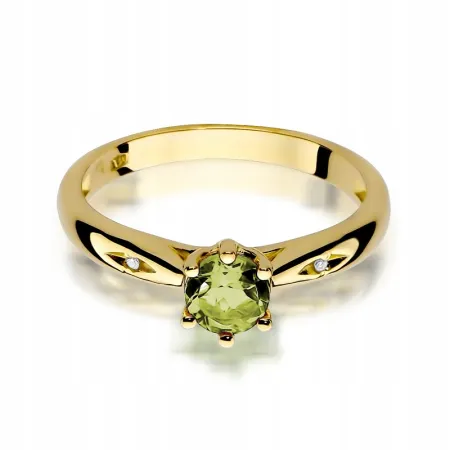 Pierścionek 585 Białe Złoto Oliwin Diamenty Grawer