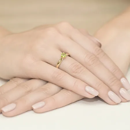 Pierścionek 585 Białe Złoto Oliwin Diamenty Grawer