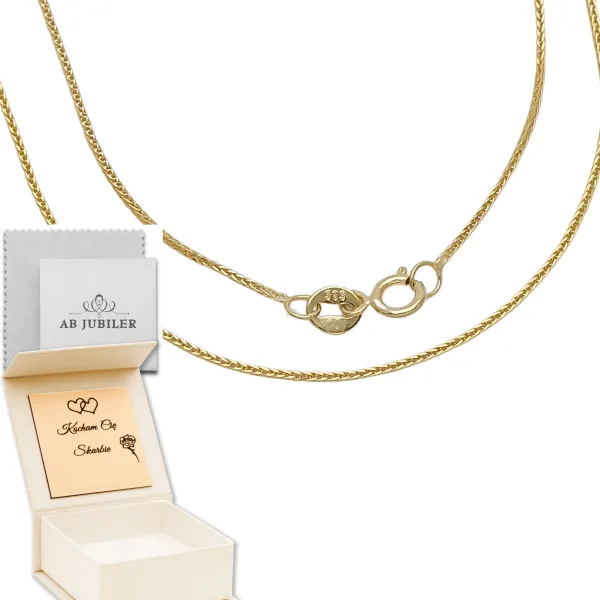 ZŁOTY ŁAŃCUSZEK 585 LISI OGON 45cm PEŁNE ZŁOTO