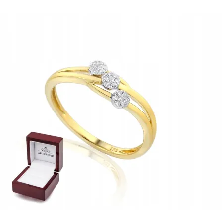 ZŁOTY ZARĘCZYNOWY PIERŚCIONEK 585 Z DIAMENTAMI