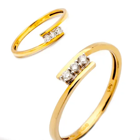 ZŁOTY PIERŚCIONEK BRYLANTY SI/H 0,08ct