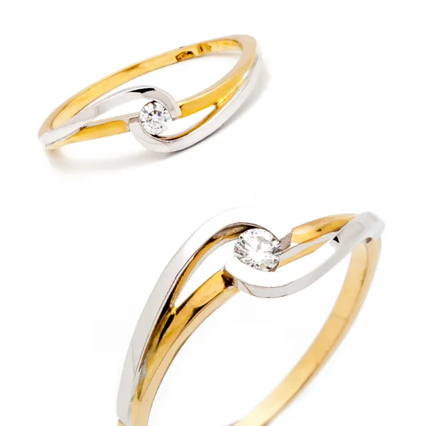 ZŁOTY ZARĘCZYNOWY PIERŚCIONEK BRYLANT 0,07ct 