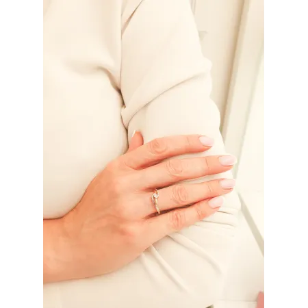 ZŁOTY ZARĘCZYNOWY PIERŚCIONEK BRYLANT 0,07ct 