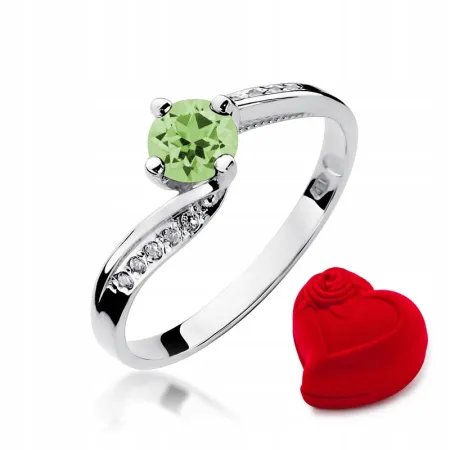 Pierścionek Zaręczynowy Białe Złoto Oliwin Diament