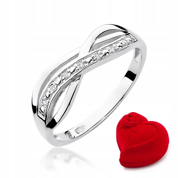 Pierścionek Zaręczynowy Brylant Białe Złoto pr 585