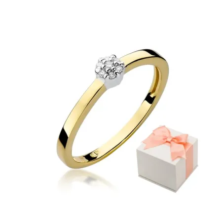 Złoty Pierścionek Zaręczynowy Brylanty Próba 585