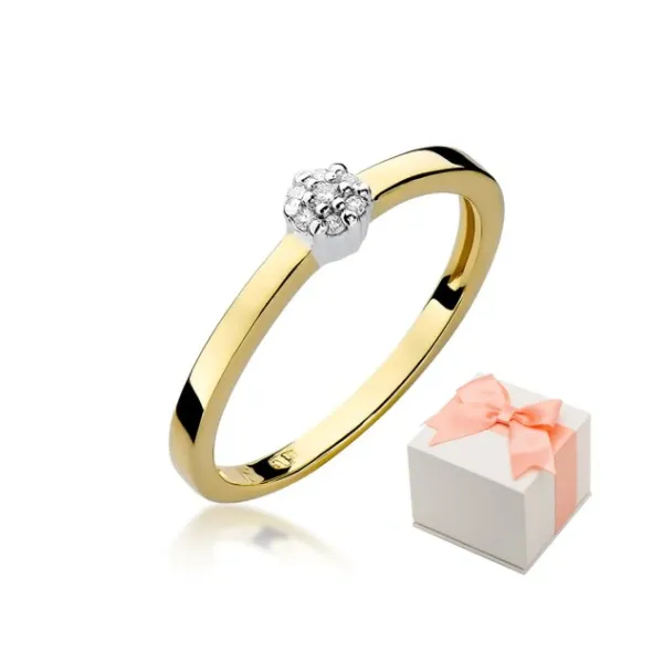 Złoty Pierścionek Zaręczynowy Brylanty Próba 585