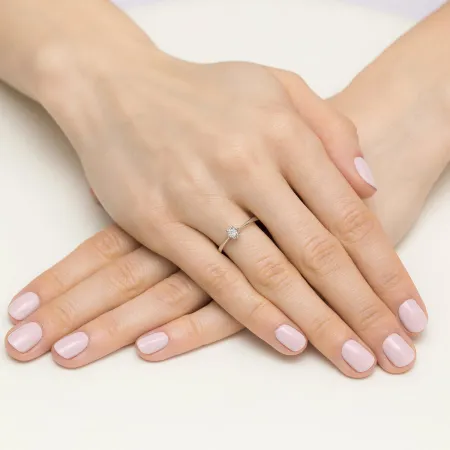 Złoty Pierścionek Brylant Grawer Próba 585