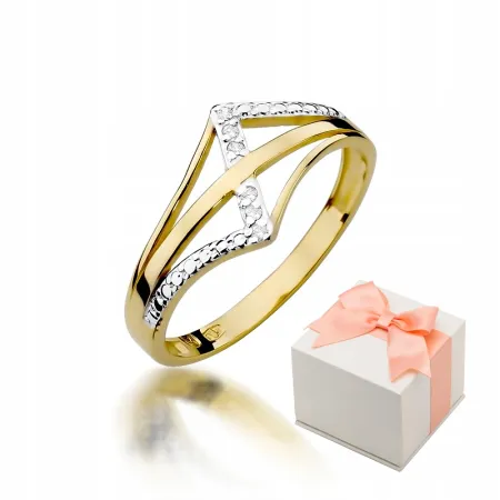 Złoty 585 Pierścionek Brylanty Idealny na Prezent