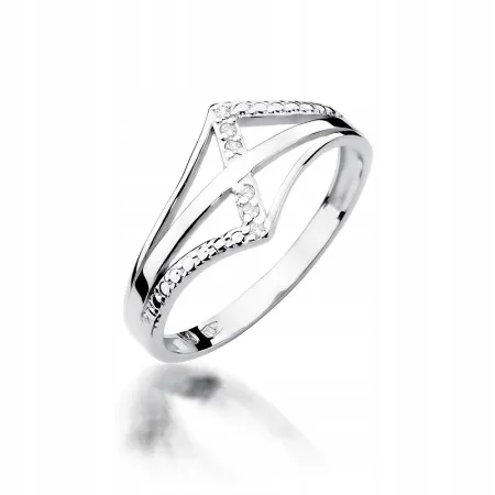 Złoty 585 Pierścionek Brylanty Idealny na Prezent