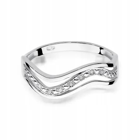 Pierścionek 585 Zaręczynowy Brylanty Białe Złoto 