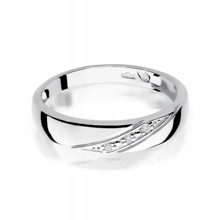 Pierścionek 585 Zaręczynowy Brylanty Białe Złoto