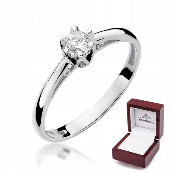 Złoty Pierścionek Zaręczynowy Brylant Próba 585