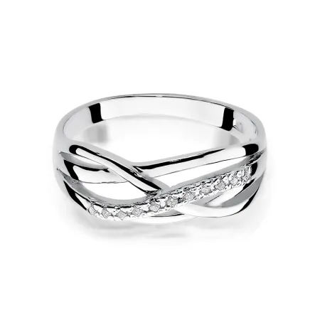 Złoty 585 Pierścionek Zaręczynowy Brylanty Grawer