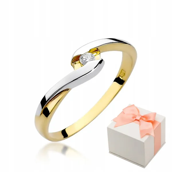 Złoty Pierścionek Zaręczynowy Brylant Próba 585